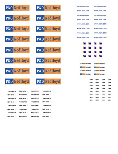 Scale container decals - 20',