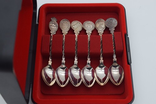 Six silver plated spoons - six,